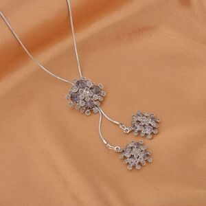 Gray Austrian Crystal Lariat Pendant Silver Necklace 18-36 Inches New